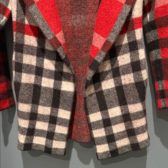 NWOT Anthropologie Field Flower Wool Plaid Sweater Cardigan Hoodie Coat Sz XS - Picture 4 of 14